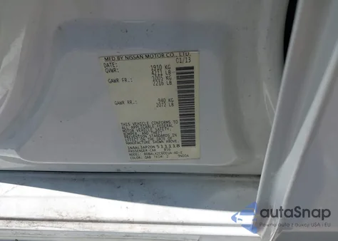 2013 Nissan Altima 2.5 Sl из США, поврежденный, VIN 1N4AL3AP2DN511118